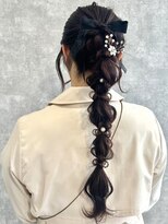 ランガリ ヘアアンドスパ(Rangali Hair&Spa)&nbsp;【別府　Rangali】編みおろしポニー、スーパーロングアレンジ
