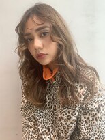 アルバム 銀座(ALBUM GINZA) シースルーオン眉無造作ロング_耳かけウェーブパーマ_56992