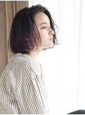 かきあげ前髪フレンチ黒髪ボブ/ぷつっとボブ[西宮北口/門戸厄神]