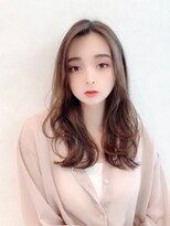 ヘルシーロング前髪なしペールベージュ透明感20代30代40代銀座