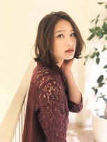 アニモフィオレンテ 春日部2号店(animo FIORENTE)&nbsp;animo春日部/グレージュカラー/切りっぱなし/センター分けボブe