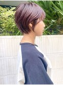 ハイトーンピンク小顔束感ショートボブカット担当カタダ【堀江】
