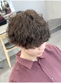 メンズマッシュ波巻きスパイラルパーマツイストスパイラルパーマ