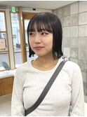ボブ オリーブカラー 透明感 艶髪カラー
