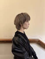 ハナモリ テララ(hanamori terara) hanamori★多田羅 ショートウルフ【ブリーチ/ベージュ】