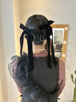 大人気◎成人式卒業式！おすすめタイトベロアリボンヘアセット