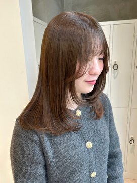 ナナローネス 渋谷(nana loness) まろやかベージュ 顔まわりレイヤー レイヤーカット