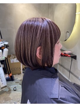 プラグ ヘアーデザイン 大名店(PLUG hair design) 脱白髪染めショートボブ