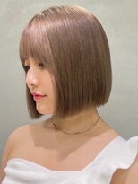 ニトバイアンキシム(nit by ahnkism)&nbsp;ボブミルクティーベージュブリーチダブルカラー堀江