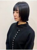 黒髪フロントレイヤーボブ♪