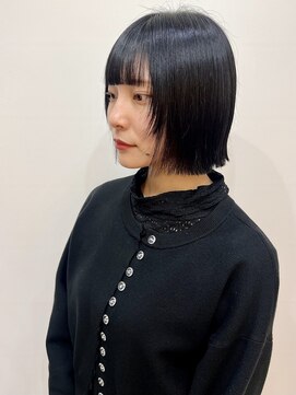 黒髪フロントレイヤーボブ♪