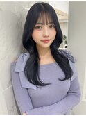 韓国風くびれ艶髪ロング/小顔シースルーバング/前髪/小顔カット