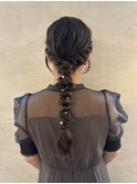 お呼ばれセット/ヘアアレンジ/あみおろし/結婚式/2次会/福岡
