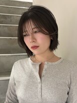 ヨーク(YOKE)&nbsp;ミディアムレイヤーくびれヘアくびれボブチョコレートブラウン