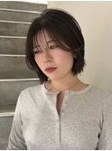 ミディアムレイヤーくびれヘアくびれボブチョコレートブラウン