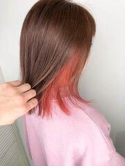 【REJOPICE hair】インナーカラーレッドオレンジ　sakuma