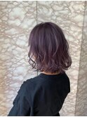 【 LOVELEY 】切りっぱなしボブ×ラベンダーベージュ