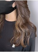 20代30代40代大人可愛いインナーカラー毛先パーマ透明感