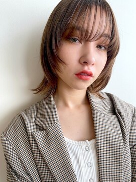 スミス 秋葉原(Smith) 外はねウルフ/大人可愛い/ミルクティーベージュ