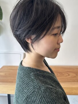 ビューエヒメ(VIEW EHIME) 小顔カットショートボブ大人可愛いアッシュオリーブ