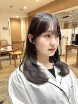 バイオレット 表参道店(Violet)&nbsp;ぱっつん前髪ミディアムレイヤーブリーチなし小顔ヘアNA-36