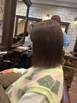 シャル 町田(shalu) タッセルボブ×ブリーチなしベージュ