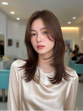 韓国/髪質改善/レイヤーカット/小顔/透明感/ブラウン