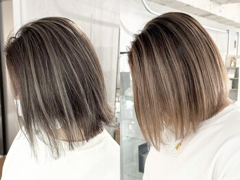 ラック(LUCK)の写真/白髪の透明感を活かしてtrend感をプラス。話題の白髪ぼかしも◎大人女性に大好評*[船橋/ブリーチ］