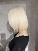 中性ハイトーン×ホワイトケアブリーチボブ/目白
