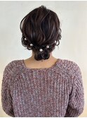 お呼ばれヘアセット/春カラー/ハーフアップ/成人式/艶髪