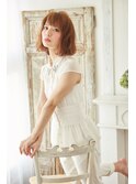 ニュアンスパーマ抜け感ナチュラルセミディ鎖骨ラウンドボブ