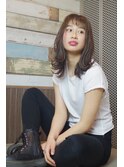 ロブ　ハイライトがさりげないジェンダーレスロブ