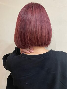 トレヘアー(tRe hair) ボブ　ピンクブラウン　ダブルカラー