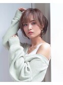 【大重聖斗】クシャッとゆるふわショートボブ/プラチナベージュ