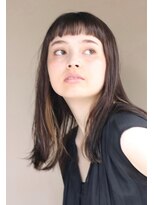 ナタン 自由が丘(NATHAN)&nbsp;シアーグレージュ×ビジネスカジュアル×かきあげバング×ボブ