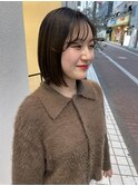 平行ボブ×束感バング