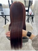 髪質改善縮毛矯正×チェリーレッドカラー