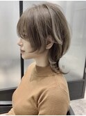 顔回りが小顔に見えるネオウルフ　ボブウルフ　ウルフカット