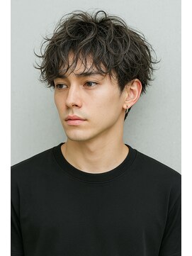 キャンバス バイ ネオリーブ 横浜西口(Canvas by neo.) ツイストスパイラルツーブロックショート刈り上げ黒髪　ｓｋ7