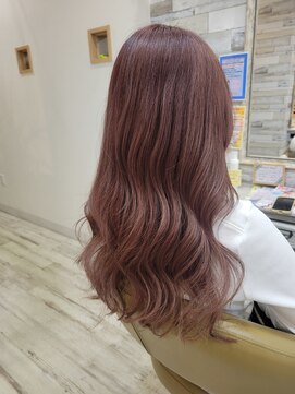 フゥカ 売市店(fuka) ミルキーピンクカラー×ハイライト×八戸美容室