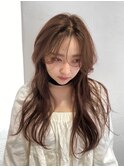 くびれヘア縮毛矯正アプリコットオレンジ夏ハイライト《用賀》