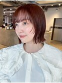 くびれミディボブ前髪カットショートおくれ毛_F0970