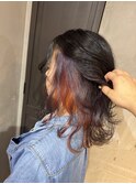 インナーカラー &nbsp;オレンジ×パープル