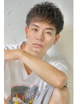 ロミーオム 本厚木(ROMMY. Homme)&nbsp;刈り上げツーブロックアップバングショートパーマメンズヘア