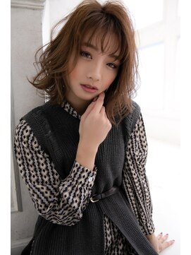 クロレ(CLORE) くすみベージュシースルーバングミディ