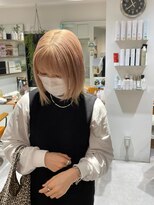 ゲーム 吉祥寺店(GAME)&nbsp;ダブルカラーピンクベージュケアブリーチハイトーン髪質改善ボブ