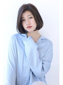 ローライトアッシュブラウン大人かわいいスリークボブ大人ボブ
