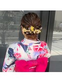 浴衣ヘアセット/浴衣ヘアアレンジ/浴衣着付け/花火着付け