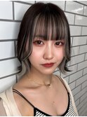 前髪インナーカラーシルバーグレージュ！