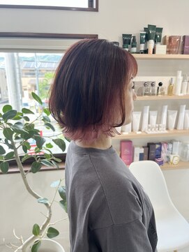 メロウ(mellow) ボブレイヤー×インナーカラーピンク